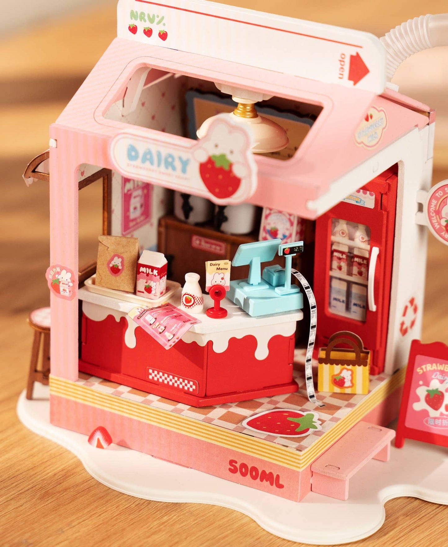 Strawberry Milk Box ROBOTIME Rolife DIY Miniature House