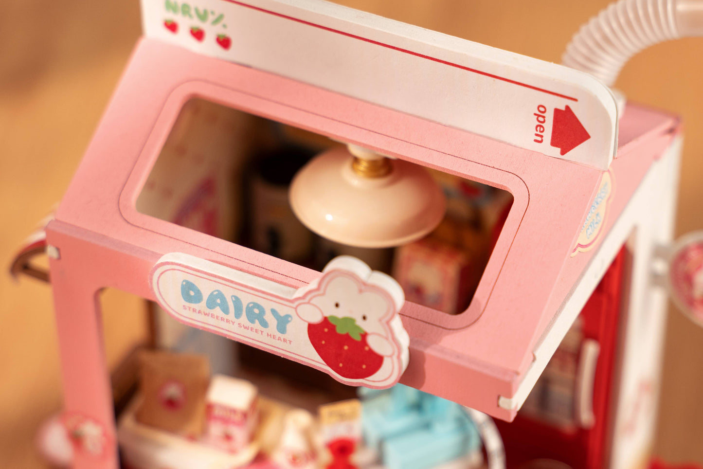 Strawberry Milk Box ROBOTIME Rolife DIY Miniature House