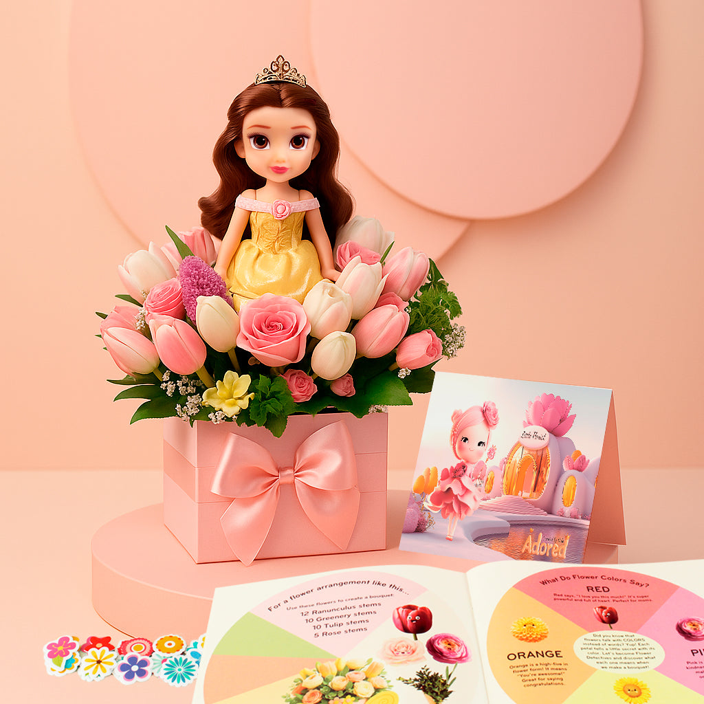 Princess Belle's Floral Garden – Creative Florist Kit for Kids (Ages 3–12)